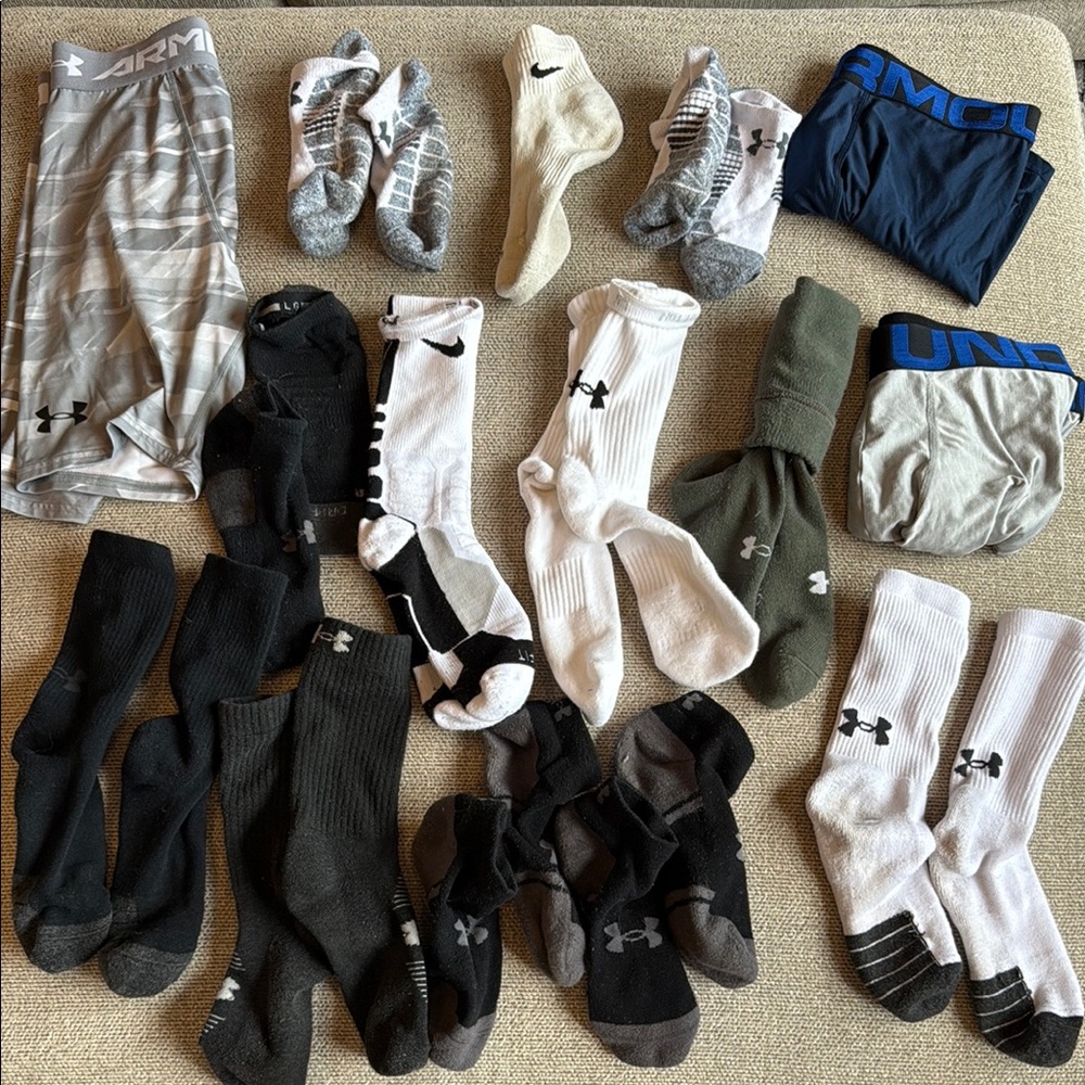Under Armour Performance Black and Gray Athletic Socks